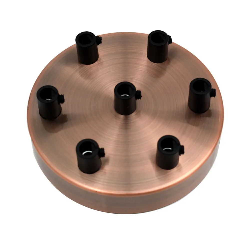 7 Hole Copper Ceiling Rose Black Drop Pendant 120x25mm~2877