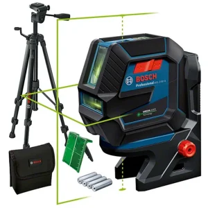 Bosch laser krzyżowy GCL 2-50 G zielony profesjonalny ze statywem BT 150 zasięg 15 m