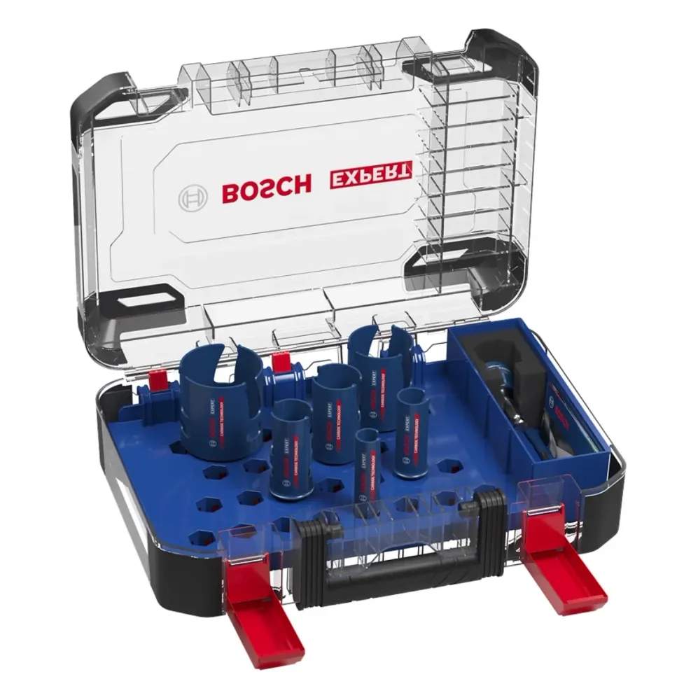 Zestaw otwornic do materiałów budowlanych Bosch Expert 10 szt. 20 / 25 / 32 / 38 / 51 / 64 x 60 mm ( 2608900490 ) Technolo...