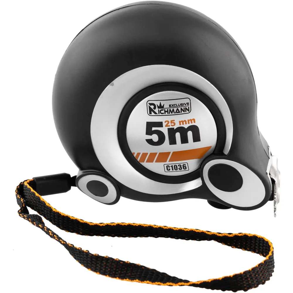 Miara ergonomiczna zwijana magnes 5 m/25 mm nylon | C1036