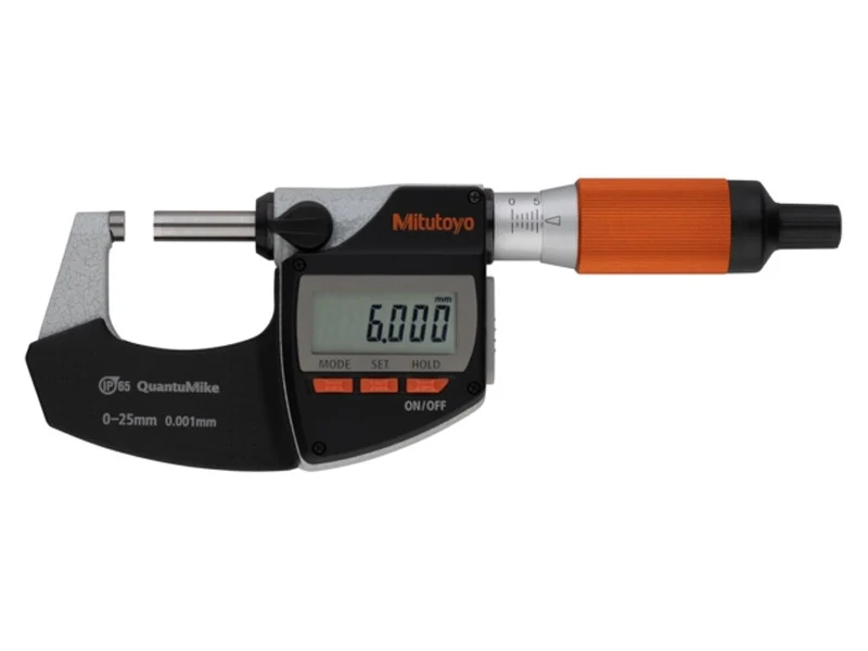 Mikrometr zewnętrzny cyfrowy Mitutoyo QuantuMike 293-140-40 0-25 mm rozdzielczość 0,001 mm IP65 wyjście dwukierunkowe