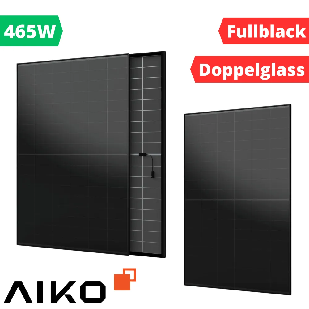 Aiko Neostar 2S+ AIKO-A465-MAH54Db 465W Moduł słoneczny z podwójnym szklanym szkłem w kolorze FullBlack