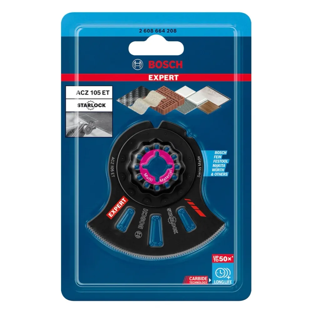 Bosch EXPERT Multi Material ACZ 105 ET Brzeszczot segmentowy Starlock 105 mm 5 szt. ( 2608664207 ) Węglik spiekany Bosch P...