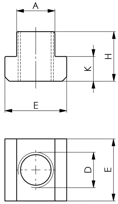 Nakrętka z rowkiem teowym AMF (DIN 508) Standardowy fabryczny rowek teowy 16 mm M14 ( 4000833205 )