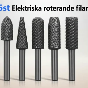 Zestaw 5 pilników obrotowych z trzonkiem stalowym 6 mm - DAZZLEEX, podwójny nóż do metalu i drewna