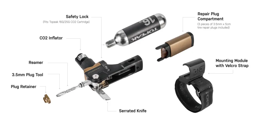 Narzędzie wielofunkcyjne Co2 TOPEAK TUBI MASTER+ (16g)