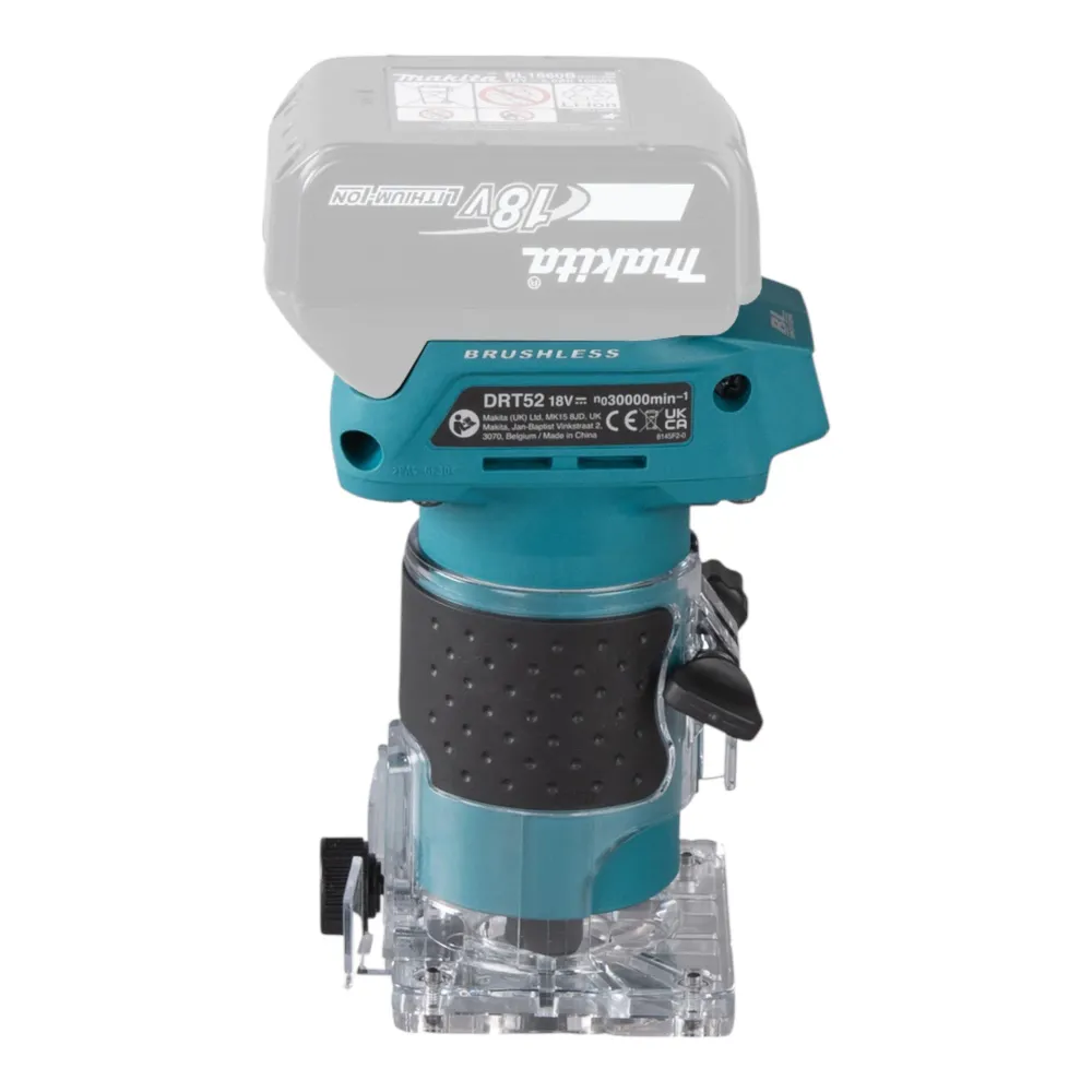 Akumulatorowa frezarka górnowrzecionowa Makita DRT 52 RA 18 V 6 mm bezszczotkowa + 2x akumulator 2,0 Ah + ładowarka