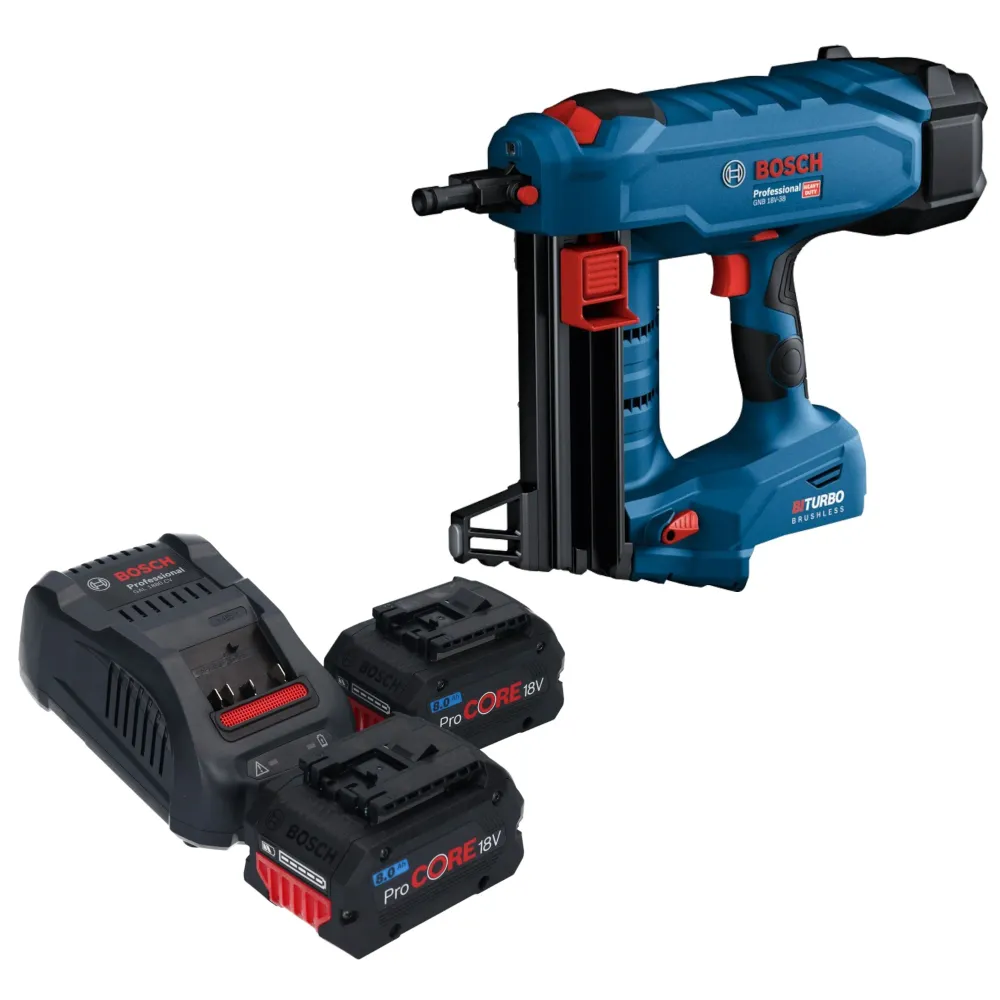 Akumulatorowa gwoździarka do betonu Bosch GNB 18V-38 Professional 18 V 13 - 38 mm BITURBO Brushless + 2x akumulator ProCOR...