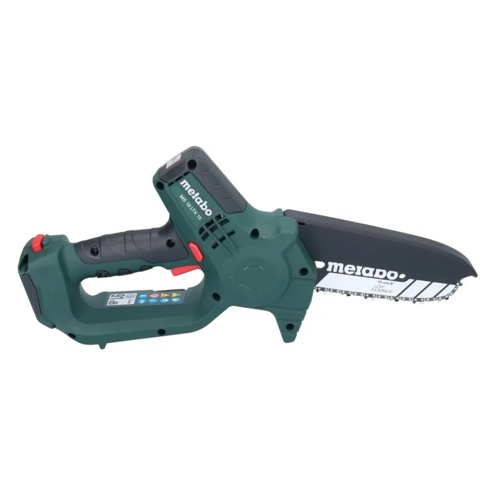 Akumulatorowa pilarka do gałęzi Metabo MS 18 LTX 15 18 V 15 cm 5 m/s + 1x akumulator 4,0 Ah + ładowarka