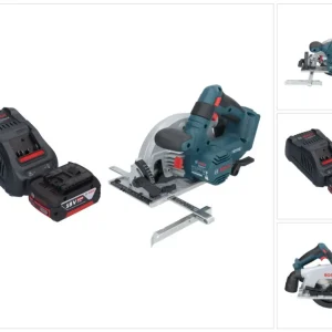 Akumulatorowa pilarka tarczowa Bosch GKS 18V-57-2 Professional 18 V 165 mm bezszczotkowa + 1x akumulator 5,0 Ah + ładowarka