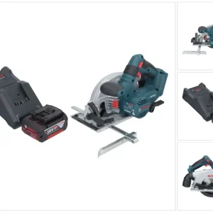 Akumulatorowa pilarka tarczowa Bosch GKS 18V-57-2 Professional 18 V 165 mm bezszczotkowa + 1x akumulator 4,0 Ah + ładowarka