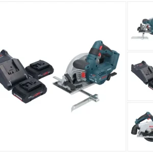 Akumulatorowa pilarka tarczowa Bosch GKS 18V-57-2 Professional 18 V 165 mm bezszczotkowa + 2x akumulator ProCORE 4,0 Ah +...