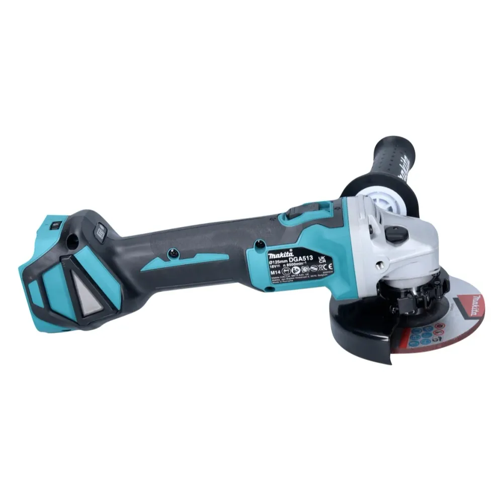 Akumulatorowa szlifierka kątowa Makita DGA 513 RG1 18 V 125 mm bezszczotkowa + 1x akumulator 6,0 Ah + ładowarka