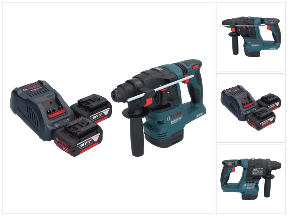 Akumulatorowa wiertarko-wkrętarka Bosch GBH 18V-22 Professional 18 V 1,9 J SDS Plus Brushless + 2x akumulator 5,0 Ah + ład...