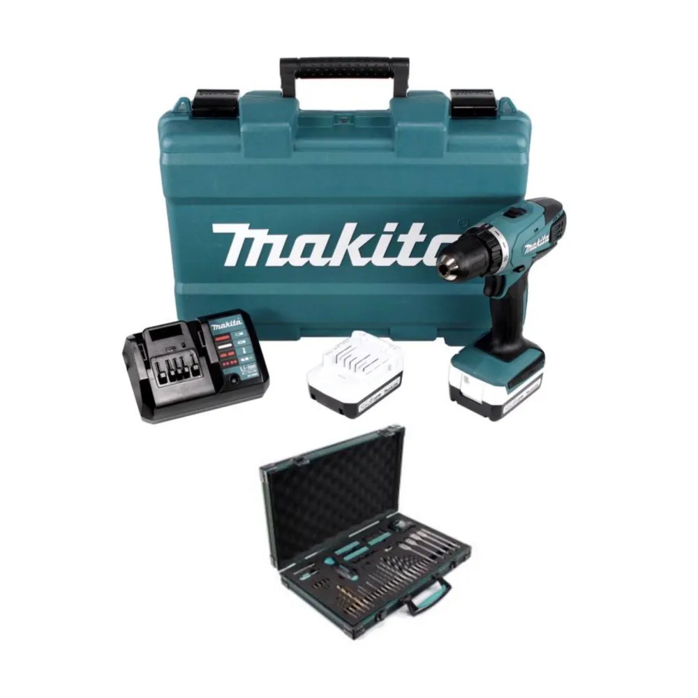 Akumulatorowa wiertarko-wkrętarka Makita DF 347 DWE 14,4 V Li-ion z akumulatorem 2 x 1,5 Ah i ładowarką + Makita P-90261 P...