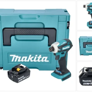 Akumulatorowy klucz udarowy Makita DTD 172 G1J 18 V 180 Nm 1/4" bezszczotkowy + 1x akumulator 6,0 Ah + Makpac - bez ładowarki