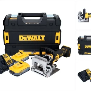 Akumulatorowy płaski frez do kołków DeWalt DCW 682 H2T 18 V 102 x 20 mm bezszczotkowy + 2x akumulator Powerstack 5,0 Ah +...
