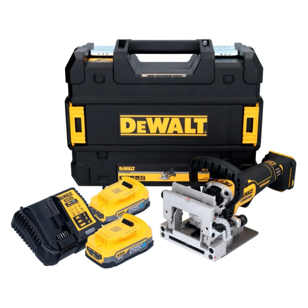 Akumulatorowy płaski frez do kołków DeWalt DCW 682 E2T 18 V 102 x 20 mm bezszczotkowy + 2x akumulator Powerstack 1,7 Ah +...