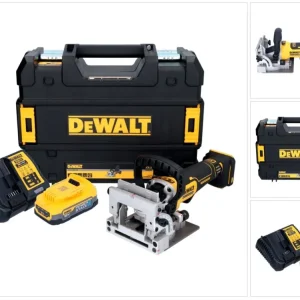 Akumulatorowy płaski frez do kołków DeWalt DCW 682 E1T 18 V 102 x 20 mm bezszczotkowy + 1x akumulator Powerstack 1,7 Ah +...