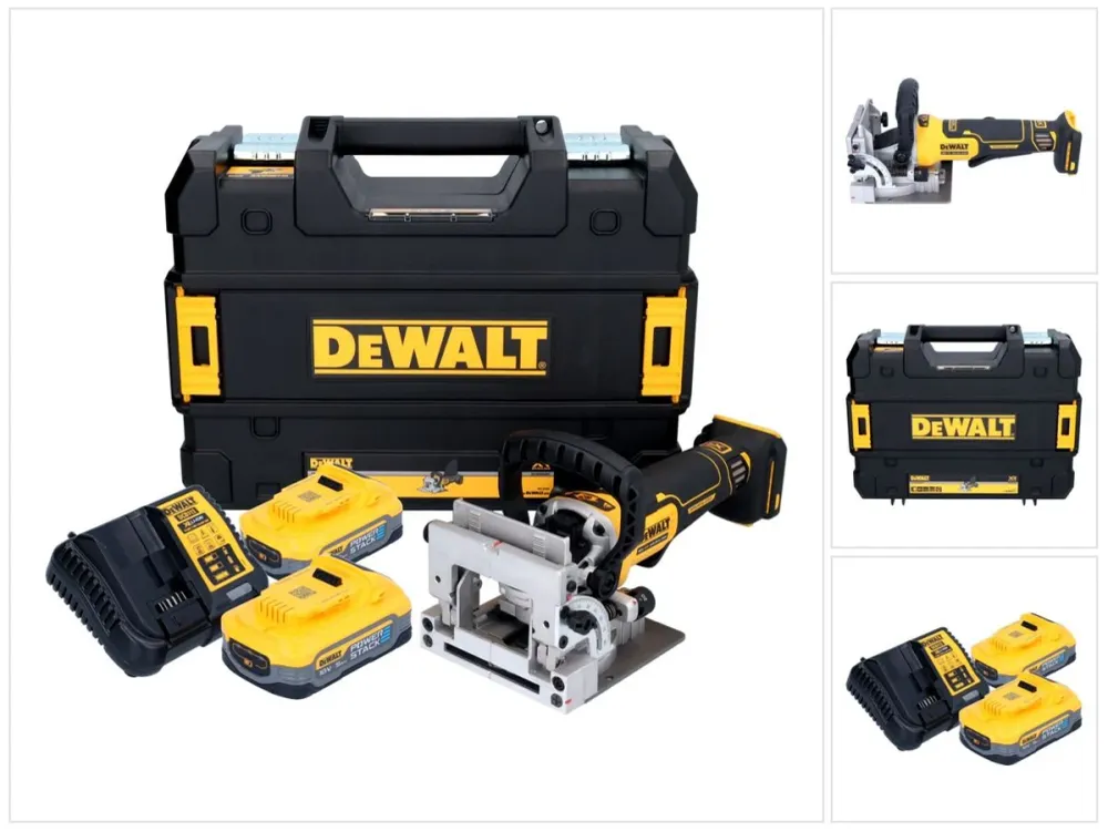 Akumulatorowy płaski frez do kołków DeWalt DCW 682 H2T 18 V 102 x 20 mm bezszczotkowy + 2x akumulator Powerstack 5,0 Ah +...