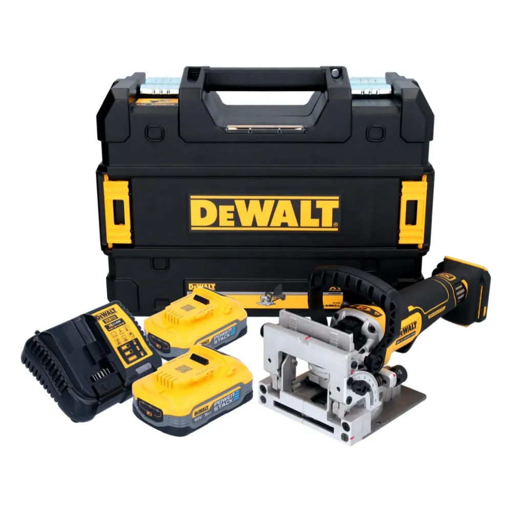 Akumulatorowy płaski frez do kołków DeWalt DCW 682 H2T 18 V 102 x 20 mm bezszczotkowy + 2x akumulator Powerstack 5,0 Ah +...