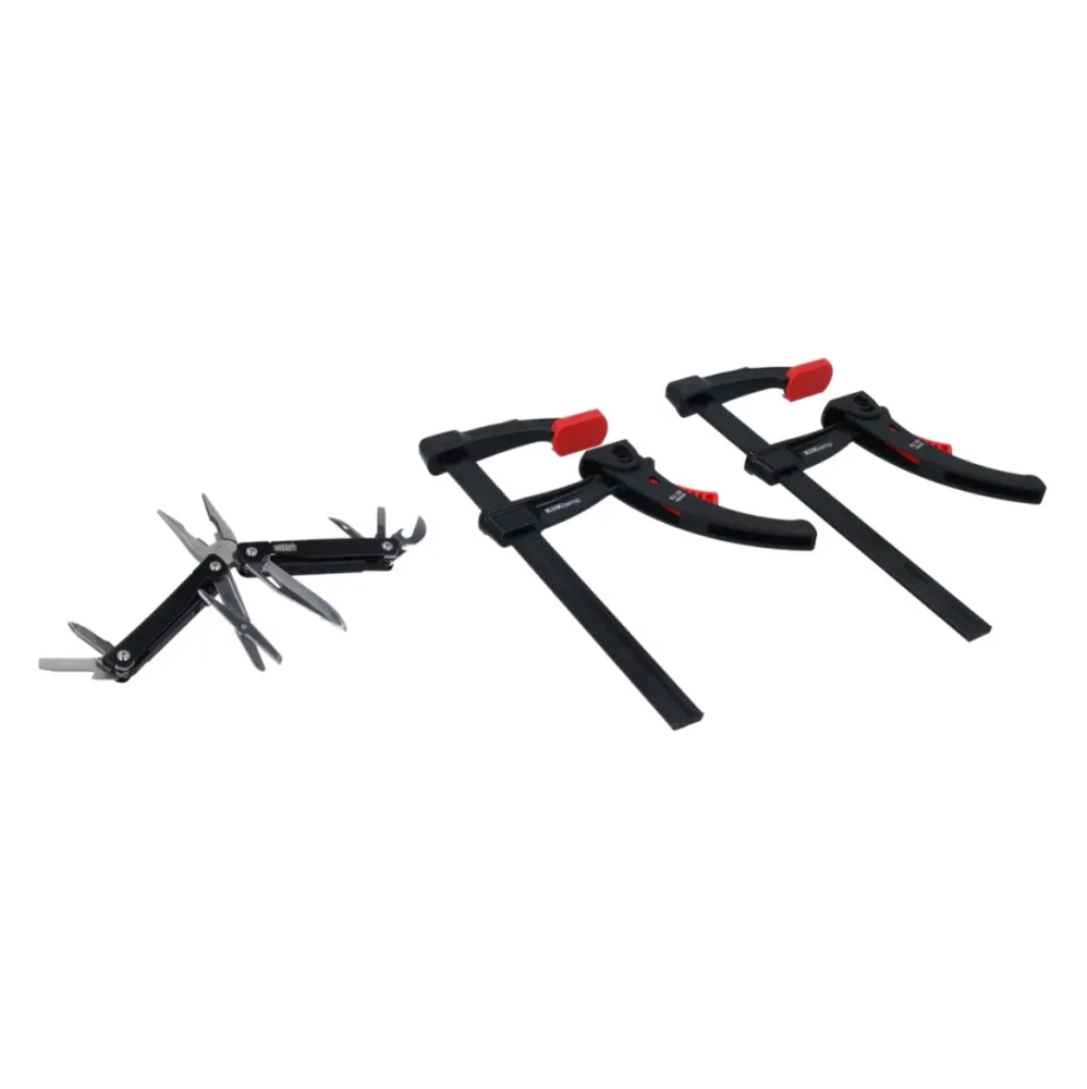 Bessey KLI-SET- 2x KliKlamp Kli 20 Black Edition Set + Multitool 7+1 szczypce, nóż, nożyczki, śrubokręt, otwieracz do pusz...