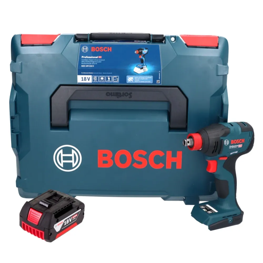 Bosch GDX 18V-210 C Profesjonalny akumulatorowy klucz udarowy 18 V 210 Nm bezszczotkowy + 1x akumulator 5,0 Ah + L-Boxx -...