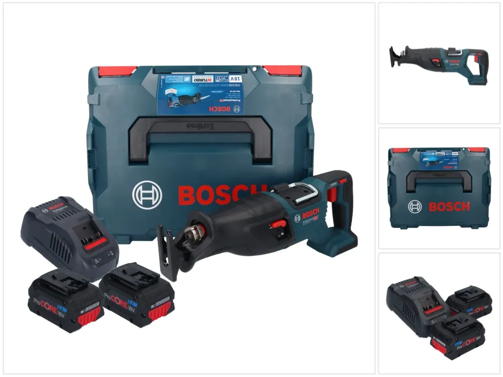 Akumulatorowa pilarka szablasta Bosch GSA 18V-28 18 V BITURBO Brushless + 2x akumulator ProCORE 5,5 Ah + ładowarka + L-Box...