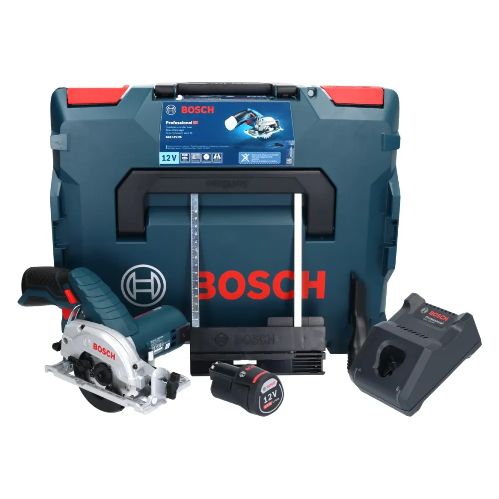 Akumulatorowa pilarka tarczowa Bosch GKS 12V-26 Professional 12 V 85 mm + 1x akumulator 2,0 Ah + ładowarka + L-Boxx Bosch...