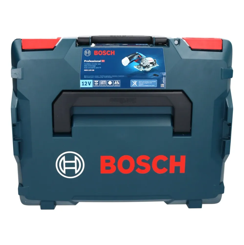 Akumulatorowa pilarka tarczowa Bosch GKS 12V-26 Professional 12 V 85 mm + 2x akumulator 2,0 Ah + ładowarka + L-Boxx Bosch...