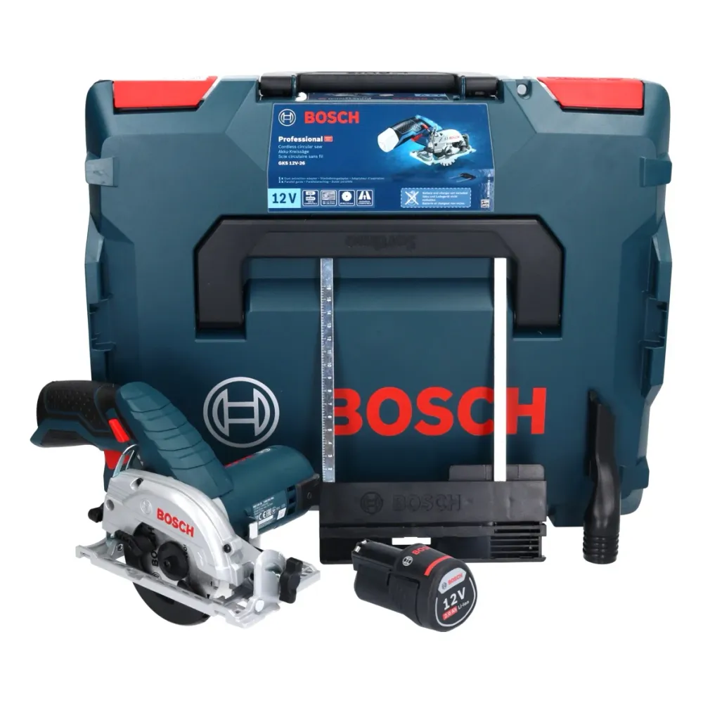 Akumulatorowa pilarka tarczowa Bosch GKS 12V-26 Professional 12 V 85 mm + 1x akumulator 2,0 Ah + L-Boxx - bez ładowarki Bo...