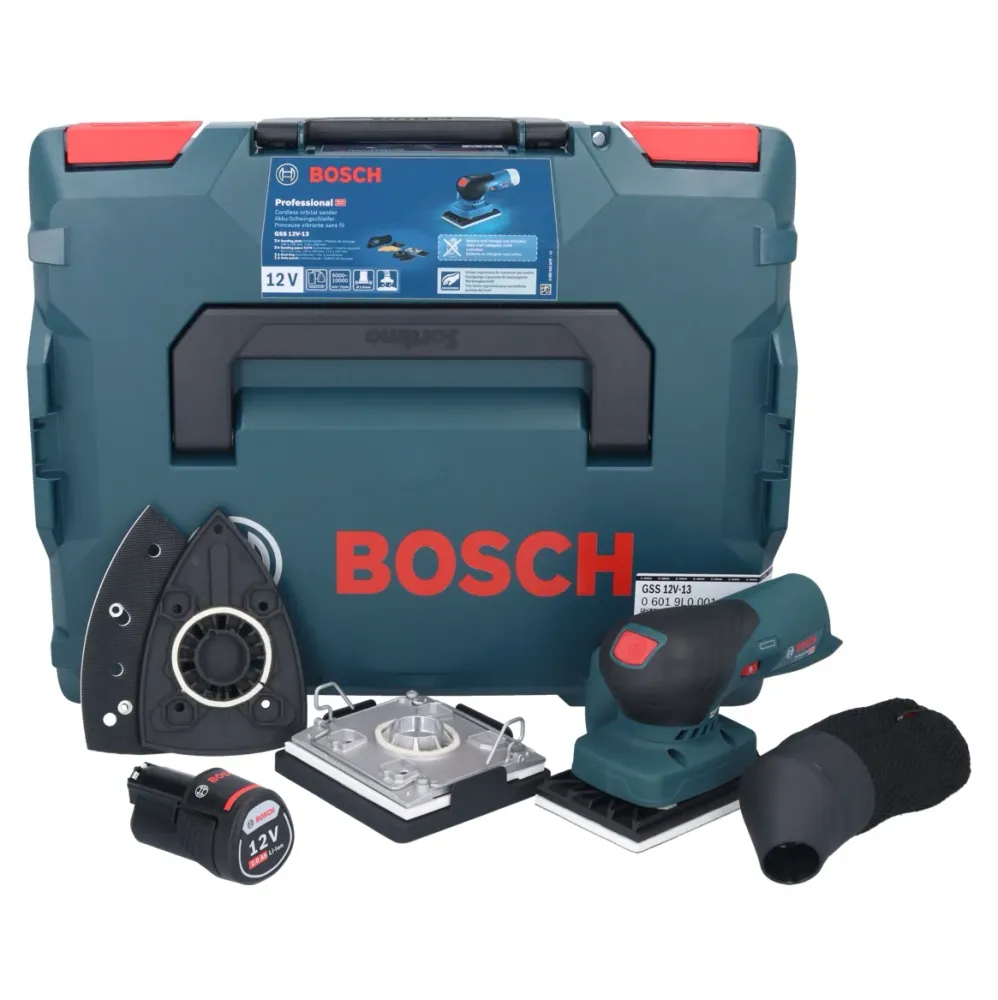 Akumulatorowa szlifierka oscylacyjna Bosch GSS 12V-13 Professional 12 V + 1x akumulator 2,0 Ah + L-BOXX - bez ładowarki Bo...