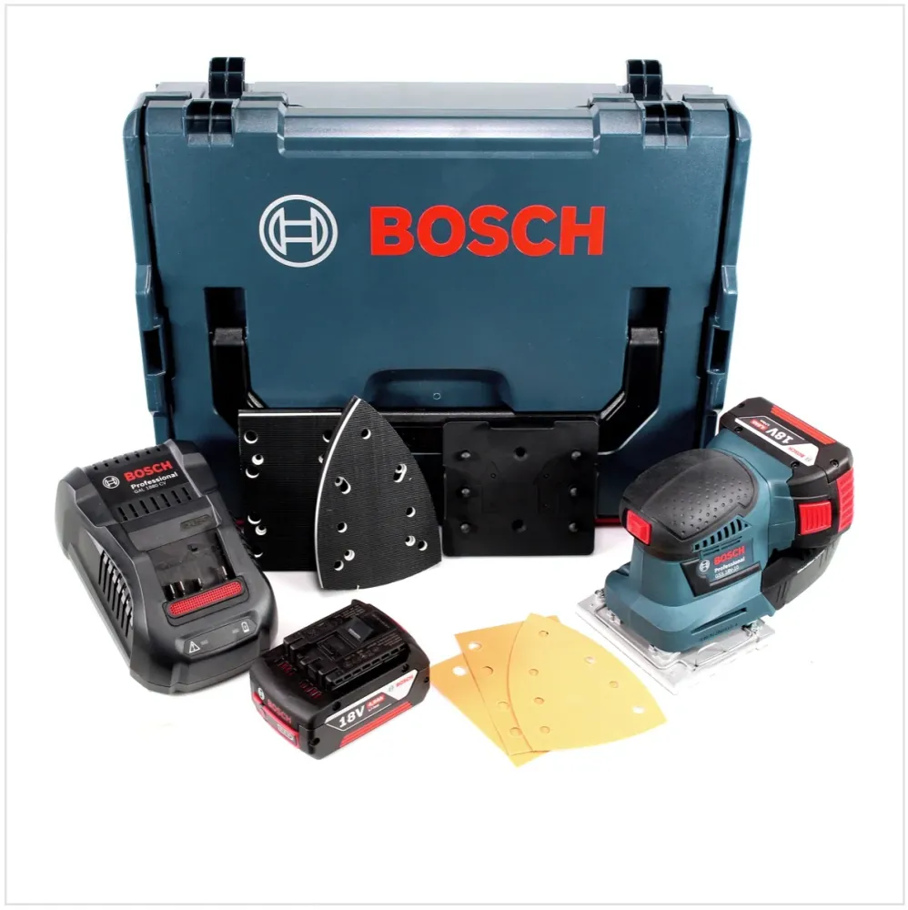 Akumulatorowa szlifierka oscylacyjna Bosch GSS 18V-10 18V + 2x akumulator 4,0Ah + ładowarka + L-Boxx Bosch Professional