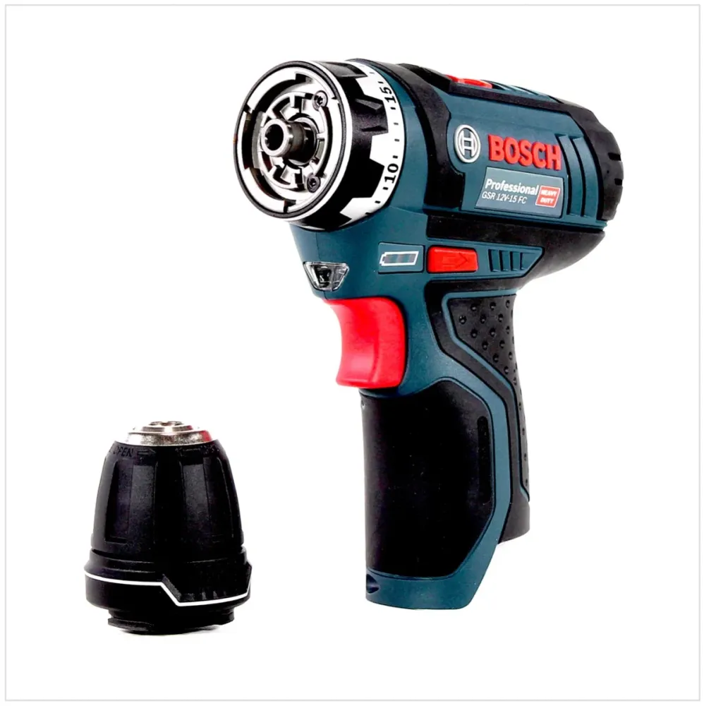 Akumulatorowa wiertarko-wkrętarka Bosch GSR 12V-15 FC Professional FlexiClick z akumulatorem 2 Ah + ładowarka w pudełku L-...