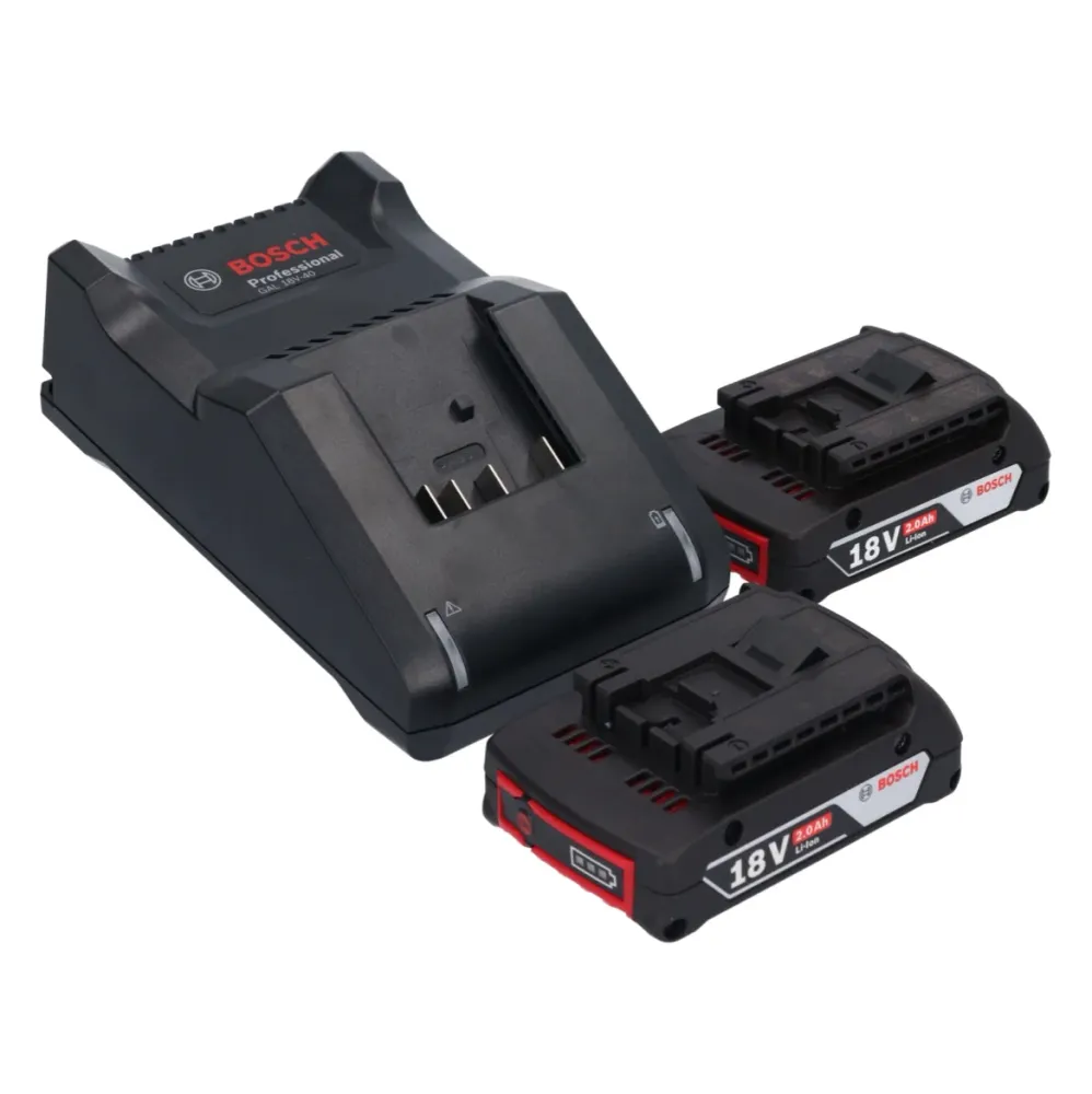 Akumulatorowa wiertarko-wkrętarka udarowa Bosch GSB 18V-45 18 V 45 Nm bezszczotkowa + 2x akumulator 2,0 Ah + ładowarka + L...