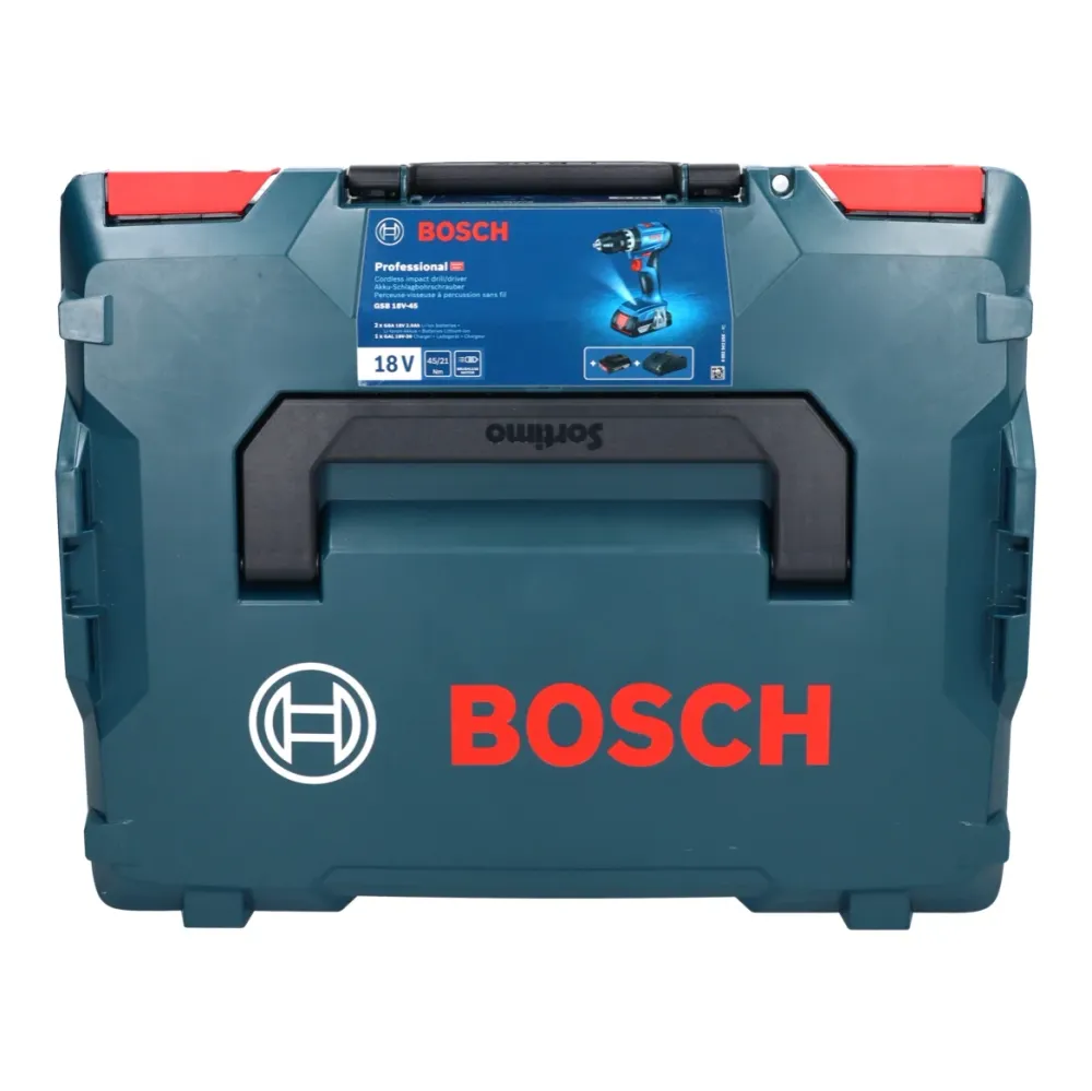 Akumulatorowa wiertarko-wkrętarka udarowa Bosch GSB 18V-45 18 V 45 Nm bezszczotkowa + 1x akumulator ProCORE 4,0 Ah + ładow...