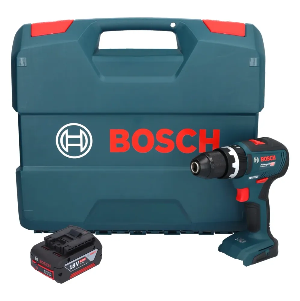 Akumulatorowa wiertarko-wkrętarka udarowa Bosch GSB 18V-55 Professional 18 V 55 Nm bezszczotkowa + 1x akumulator 4,0 Ah +...
