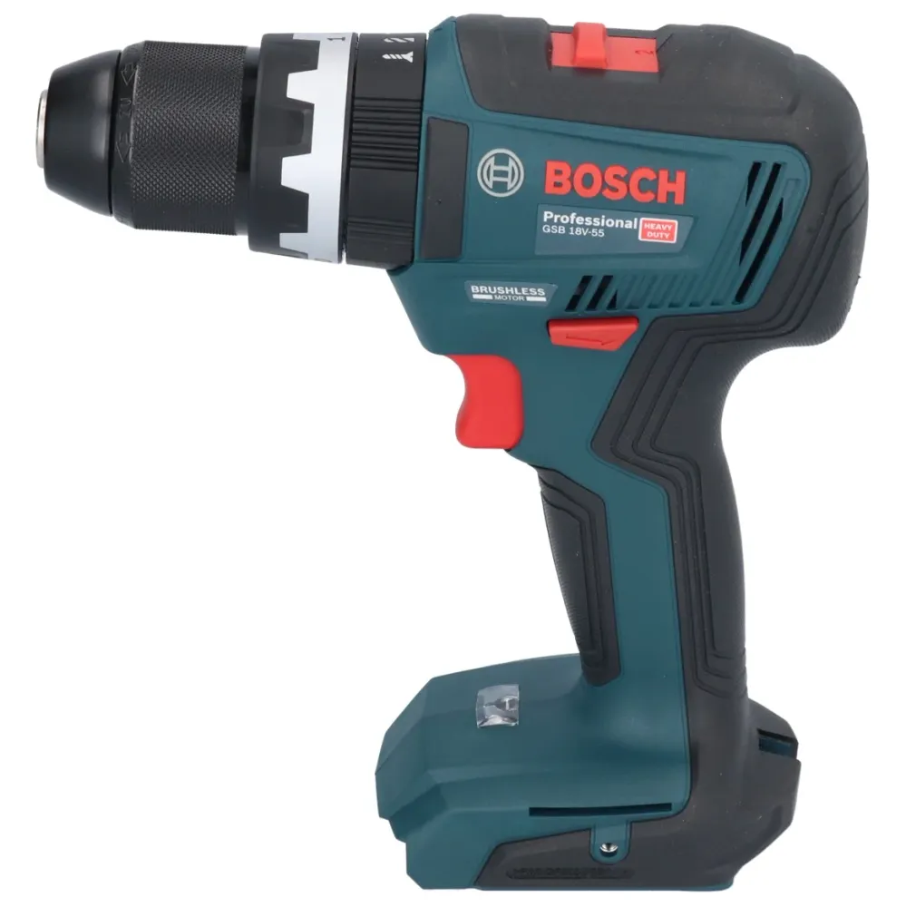 Akumulatorowa wiertarko-wkrętarka udarowa Bosch GSB 18V-55 Professional 18 V 55 Nm bezszczotkowa + walizka - bez akumulato...