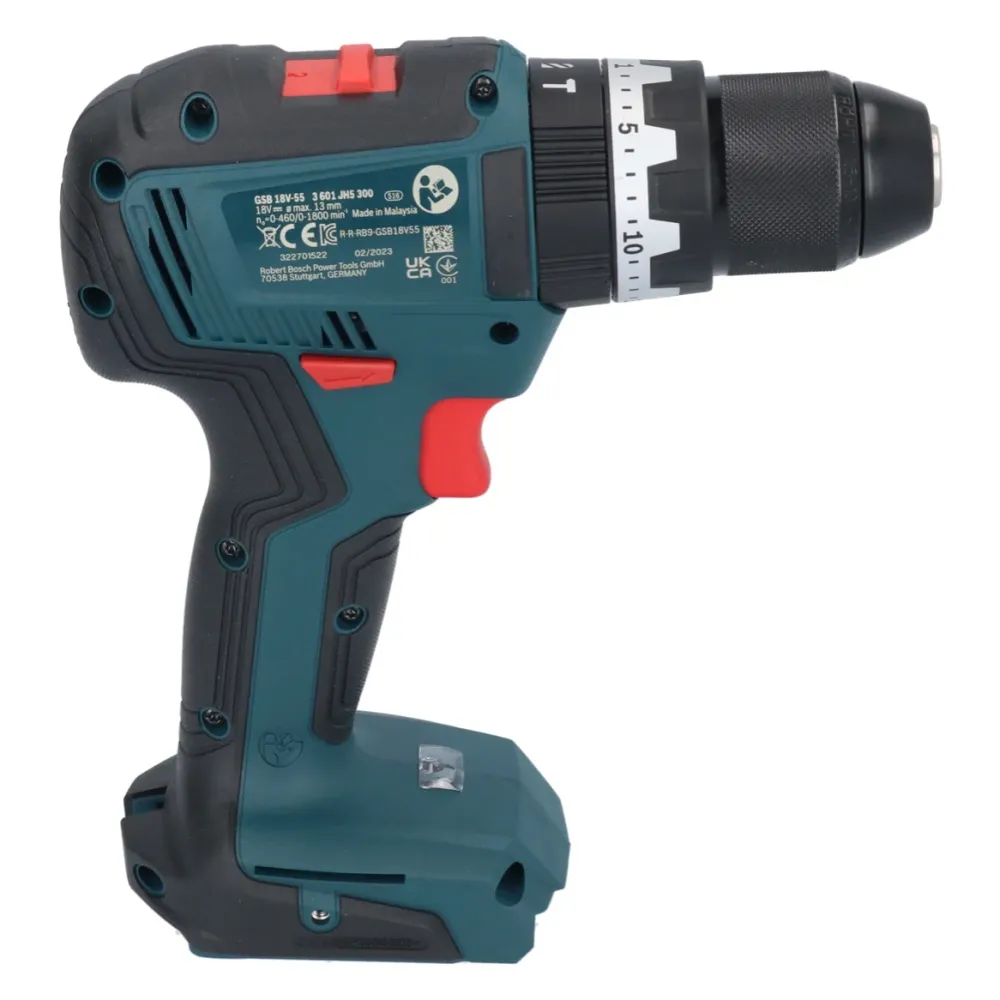 Akumulatorowa wiertarko-wkrętarka udarowa Bosch GSB 18V-55 Professional 18 V 55 Nm bezszczotkowa + walizka - bez akumulato...