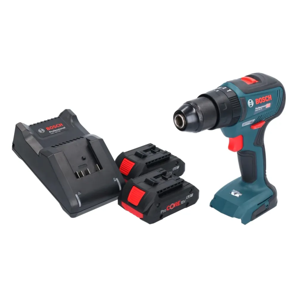 Akumulatorowa wiertarko-wkrętarka udarowa Bosch GSB 18V-55 Professional 18 V 55 Nm bezszczotkowa + 2x akumulator ProCORE 4...