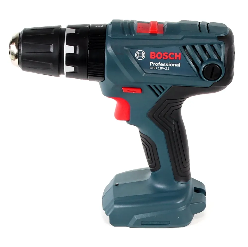 Akumulatorowa wiertarko-wkrętarka udarowa Bosch Professional GSB 18V-21 18V 55Nm + 1x akumulator 3.0Ah + ładowarka + L-Boxx