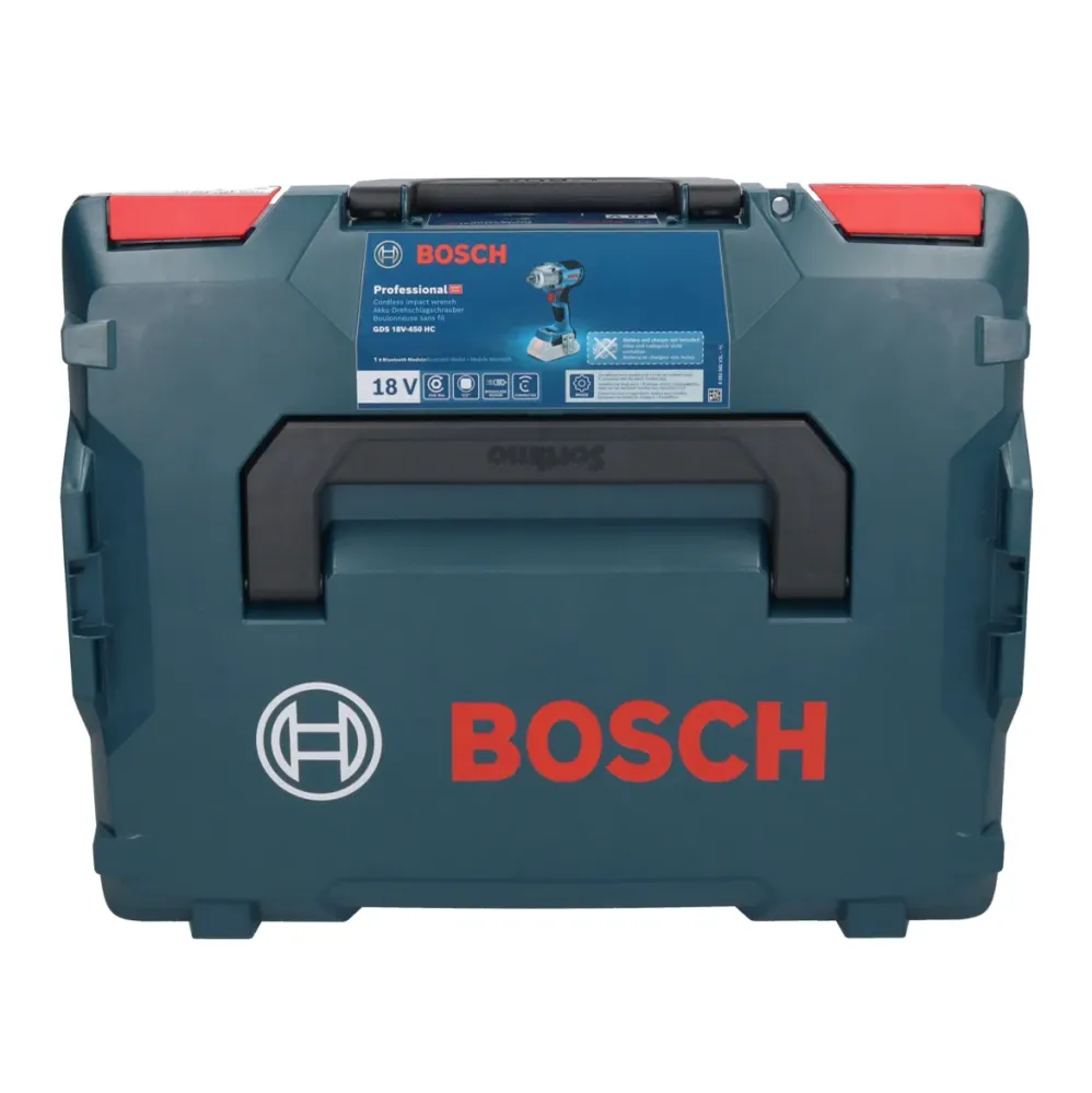 Akumulatorowy klucz udarowy Bosch GDS 18V-450 HC 18 V 450 Nm 1/2" + 1x akumulator ProCORE 4,0 Ah + ładowarka + L-Boxx Bosc...