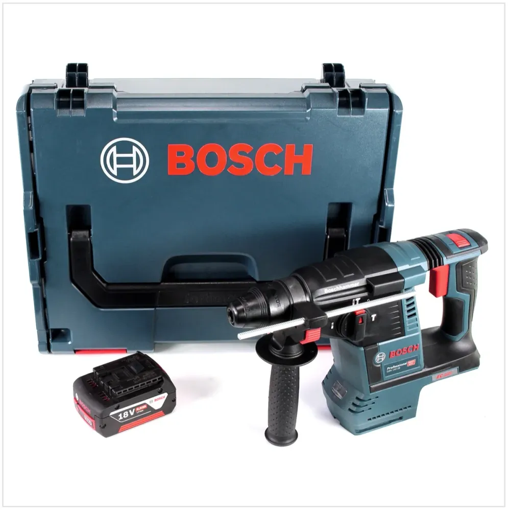 Akumulatorowy młot udarowo-obrotowy Bosch GBH 18V-26 18V 2,6J bezszczotkowy SDS-Plus + 1x akumulator 5,0 Ah + L-Boxx - bez...