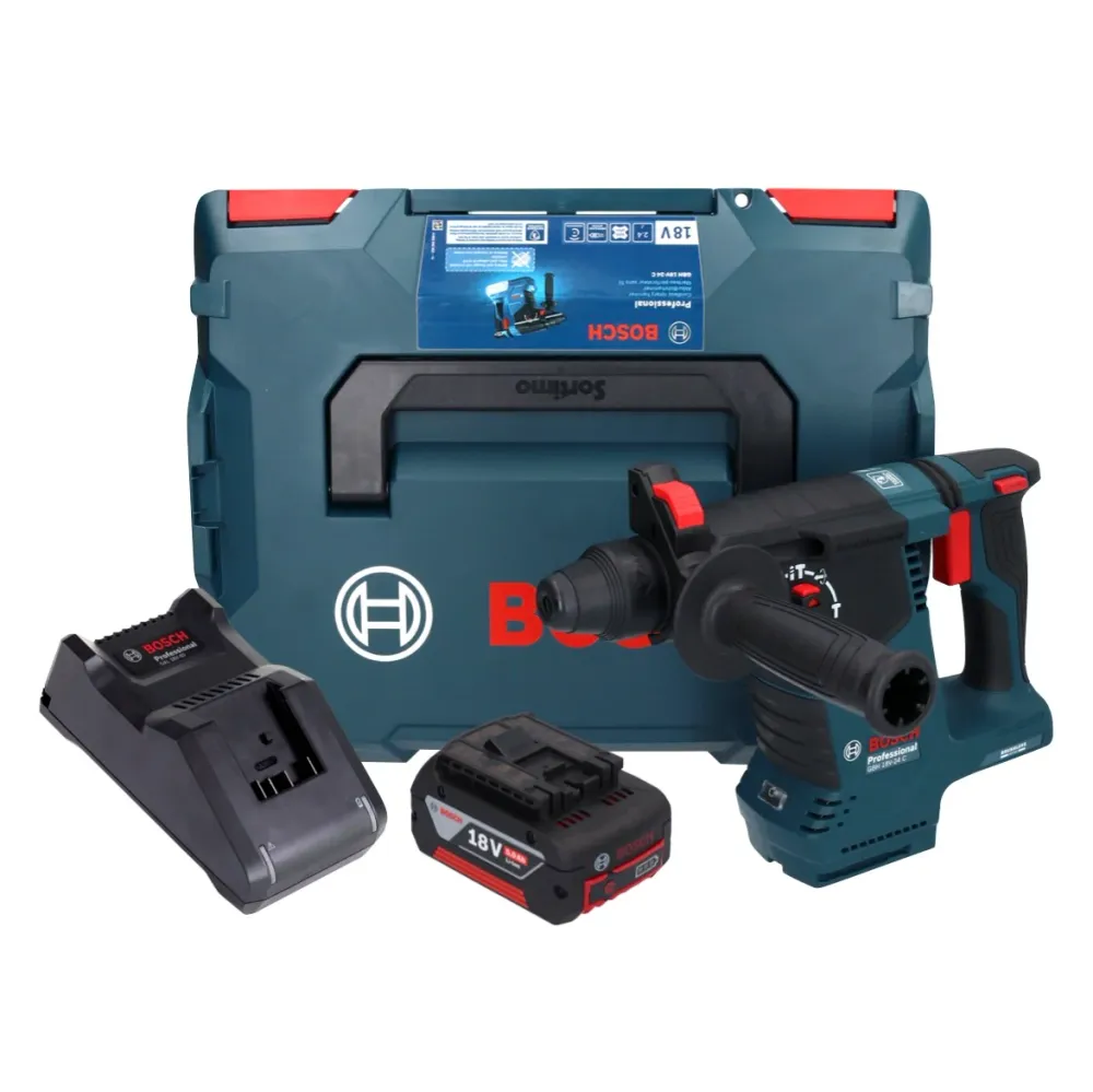 Bosch GBH 18V-24 C Profesjonalny akumulatorowy młot udarowo-obrotowy 18 V 2,4 J bezszczotkowy SDS plus + 1x akumulator 5,0...