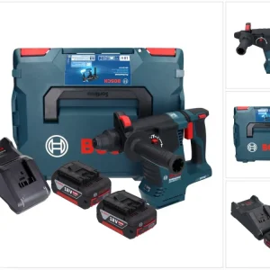 Bosch GBH 18V-24 C Profesjonalny akumulatorowy młot udarowo-obrotowy 18 V 2,4 J bezszczotkowy SDS plus + 2x akumulator 5,0...