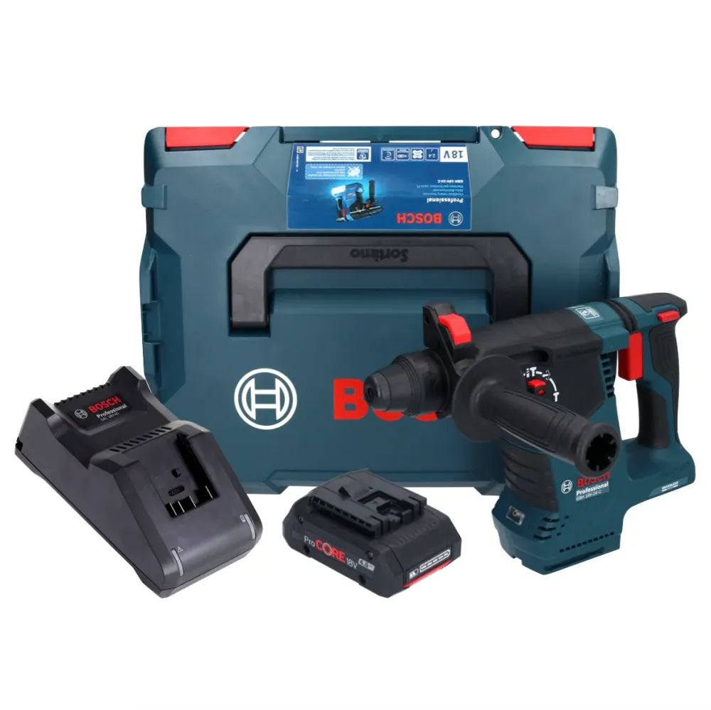 Bosch GBH 18V-24 C Profesjonalny akumulatorowy młot udarowo-obrotowy 18 V 2,4 J bezszczotkowy SDS plus + 1x akumulator Pro...