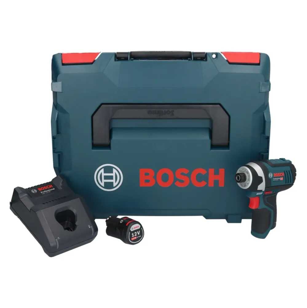Bosch GDR 12V-105 Profesjonalny akumulatorowy klucz udarowy 12 V 105 Nm 1/4" + 1x akumulator 2,0 Ah + ładowarka + L-Boxx B...