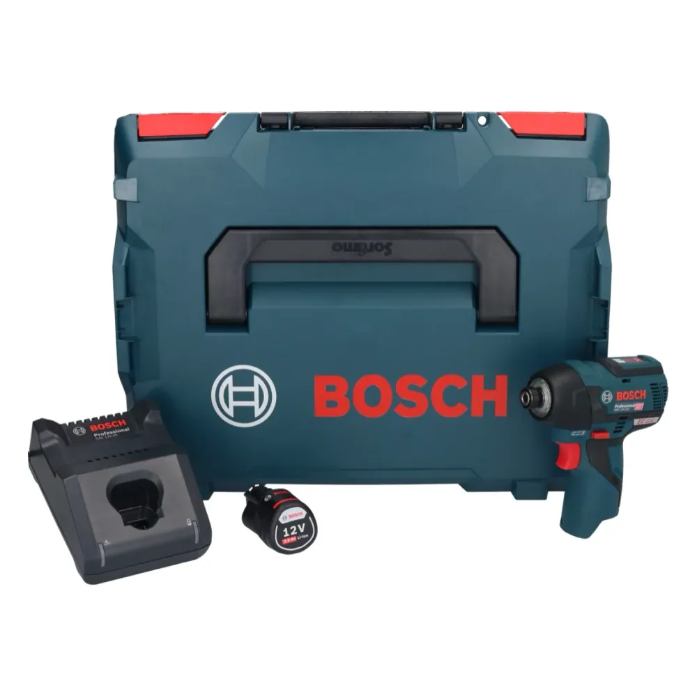 Bosch GDR 12V-110 Profesjonalny akumulatorowy klucz udarowy 12 V 110 Nm 1/4" bezszczotkowy + 1x akumulator 2,0 Ah + ładowa...