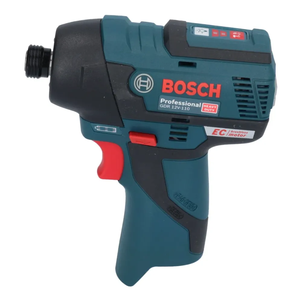 Bosch GDR 12V-110 Profesjonalny akumulatorowy klucz udarowy 12 V 110 Nm 1/4" bezszczotkowy + 2x akumulator 2,0 Ah + ładowa...