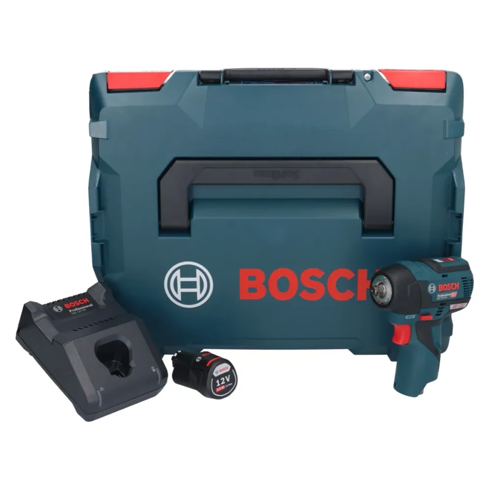 Bosch GDS 12V-115 Profesjonalny akumulatorowy klucz udarowy 12 V 115 Nm 3/8" bezszczotkowy + 1x akumulator 2,0 Ah + ładowa...